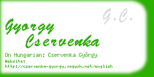 gyorgy cservenka business card